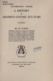 Tapa de Contributions Toward a History of Arabico-Gothic Culture