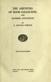 Tapa de The amenities of book-collecting and kindred affections