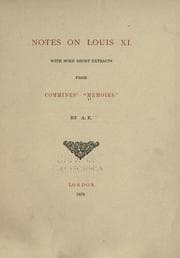 Tapa de Notes on Louis XI