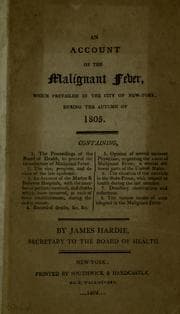 Tapa de An account of the malignant fever which prevailed in the city of New-York