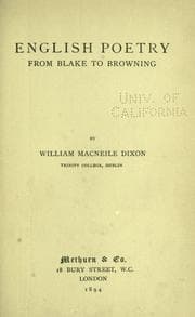 Tapa de English poetry from Blake to Browning