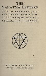 Tapa de The Mahatma letters to A. P. Sinnett from the Mahatmas M. & K. H.
