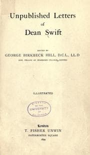 Tapa de Unpublished Letters Of Dean Swift