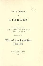 Tapa de Catalogue of Library of Brevet Lieutenant-Colonel John Page Nicholson