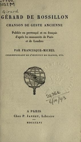 Tapa de Gérard de Rossillon