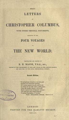 Tapa de Select letters of Christopher Columbus