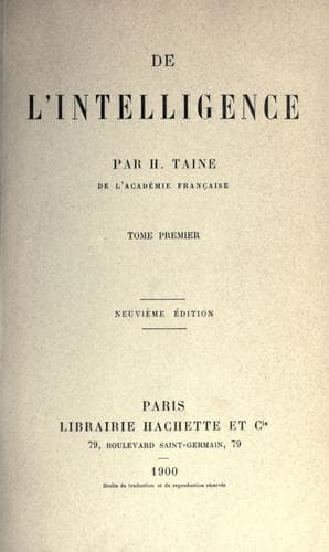 Tapa de De l'intelligence