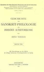 Tapa de Geschichte der Sanskrit-Philologie und indischen Altertumskunde