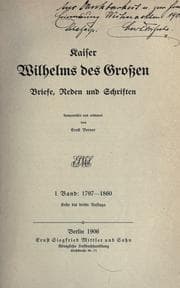 Tapa de Kaiser Wilhelms des Grossen Briefe, Reden und Schriften