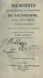 Tapa de Mémoires pour servir à l'histoire du jacobinisme