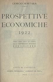 Tapa de Prospettive economiche ... opera edita sotto gli auspici della Università Bocconi di Milano