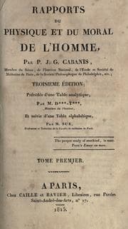 Tapa de Rapports du physique et du moral de l'homme