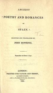 Tapa de Ancient poetry and romances of Spain