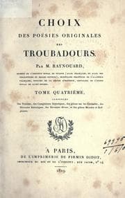 Tapa de Choix des poésies originales des troubadours