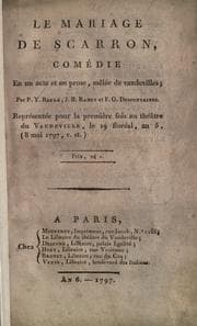 Tapa de Le mariage de Scarron