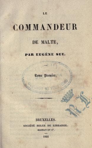 Tapa de Le commandeur de Malte