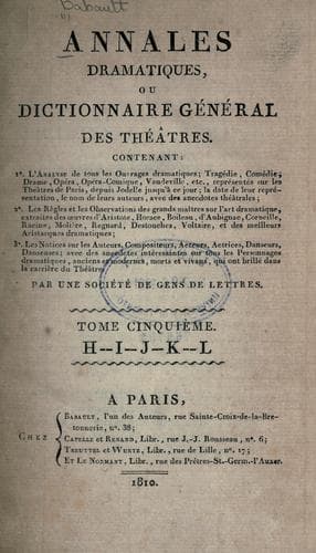 Tapa de Annales dramatiques