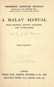 Tapa de A Malay manual with grammar, reading exercises, and vocabularies