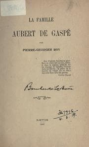 Tapa de La famille Aubert de Gaspé