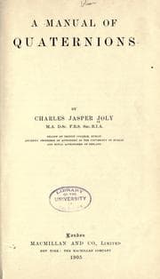 Tapa de A manual of quaternions