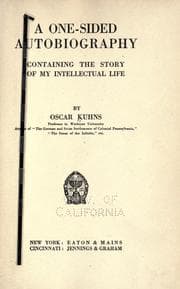 Tapa de A one-sided autobiography