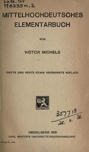Tapa de Mittelhochdeutsches Elementarbuch
