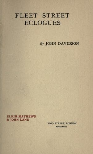 Tapa de Fleet Street eclogues.