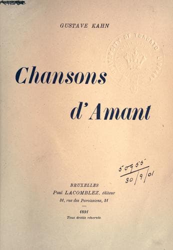 Tapa de Chansons d'amant