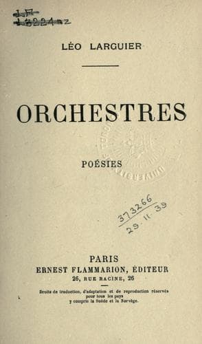 Tapa de Orchestres