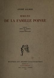 Tapa de Moeurs de la famille Poivre