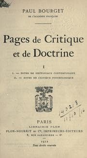 Tapa de Pages de critique et de doctrine ..