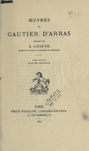 Tapa de Oeuvres, publiées par E. Löseth