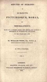 Tapa de Minutes of remarks on subjects picturesque, moral, and miscellaneious
