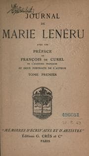 Tapa de Journal de Marie Lenéru, avec une préface de François de Curel ... et deux portraits de l'auteur ..