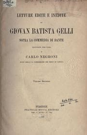 Tapa de Letture edite e inedite di Giovan Batista Gelli sopra la Commedia di Dante