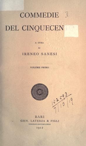 Tapa de Commedie del Cinquecento