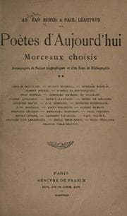 Tapa de Poètes d'aujourd'hui, morceaux choisis accompagnés de notices biographique et d'un essai de bibliographie