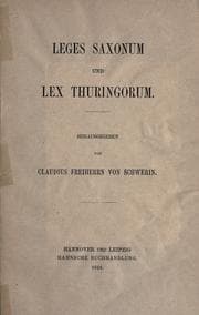 Tapa de Leges Saxonum und Lex Thuringorum