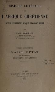 Tapa de Histoire littéraire de l'Afrique chrétienne depuis les origines jusquà l'invasion arabe