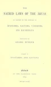 Tapa de The sacred laws of the Âryas as taught in the schools of Âpastamba, Gautama, Vâsishtha, and Baudhâyana