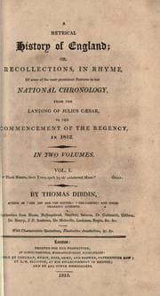 Tapa de A metrical history of England