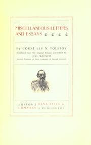 Tapa de The complete works of Count Tolstoy