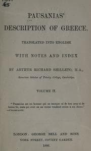 Tapa de Pausanias' Description of Greece, tr. into English with notes and index