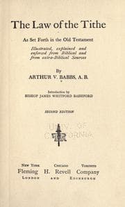 Tapa de The law of the tithe as set forth in the Old Testament