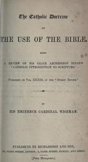 Tapa de The Catholic doctrine on the use of the Bible