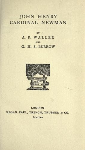 Tapa de John Henry Cardinal Newman