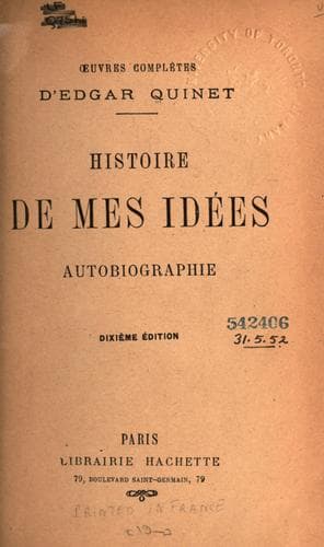 Tapa de Histoire de mes idées