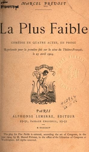Tapa de La plus faible