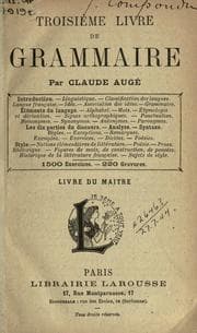 Tapa de Troisième livre de Grammaire ..