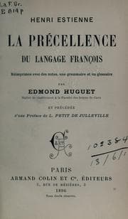 Tapa de La précellence du langue françois